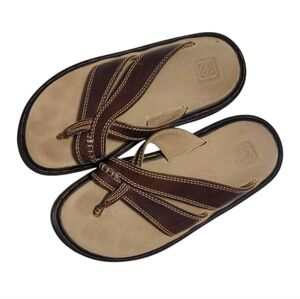 Dr. Martens Brown Leather Strappy Flip Flop Thong Slip On Sandals Women's Size 5